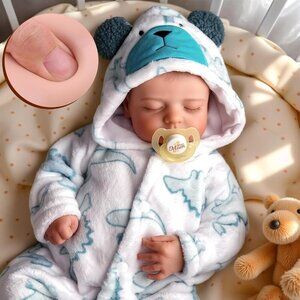 🆕20inch Full Vinyl Body Newborn Baby Doll Poseable Limbs Close Eyes Boy Baby